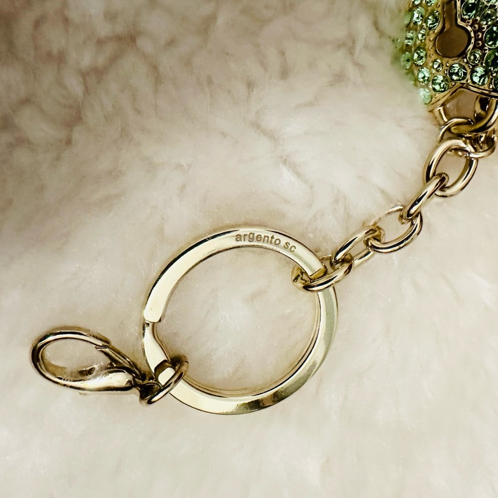 Argento Sc Rhinestone Lock And Keychain - image 6